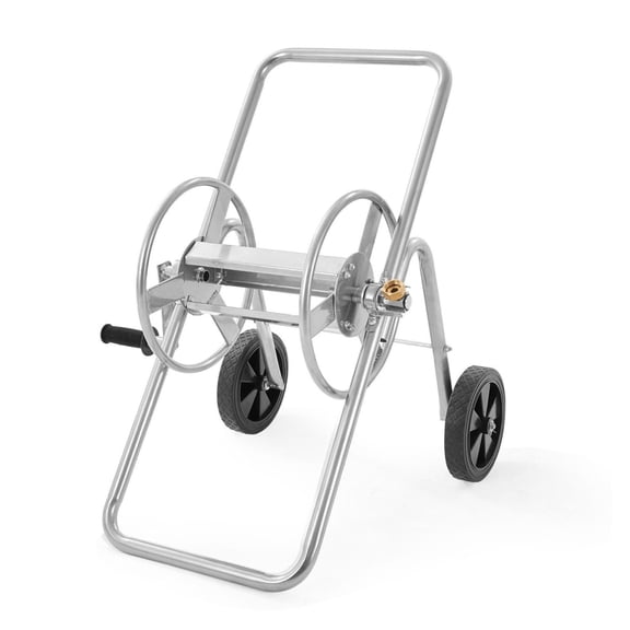 Hose Reel Cart, 175ft 5/8'' Hose Holder, Mobile Garden Hose Cart with Wheels, Heavy Duty Steel Outdoor Water Hose Reel for Yard, Lawn & Planting
