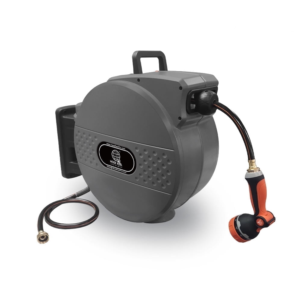 Hose Reel Pro 100ft Garden Hose Reel in Gray