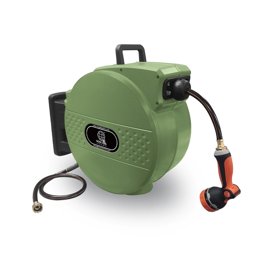 Hose Reel Pro 100ft Garden Hose Reel in Green