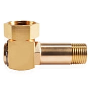Brass Hose Reel Swivel Elbow, 3/4" GHT Female x 1/2" NPT Male 90 Degree Replacement Fitting for Garden Hose Reel Carts Patio Irrigation