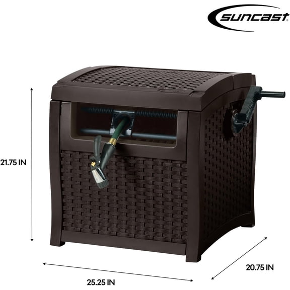 Hose Reel with Smart Trak Guide,  Resin Construction, 225' Capacity, Brown Garden Hose Cart