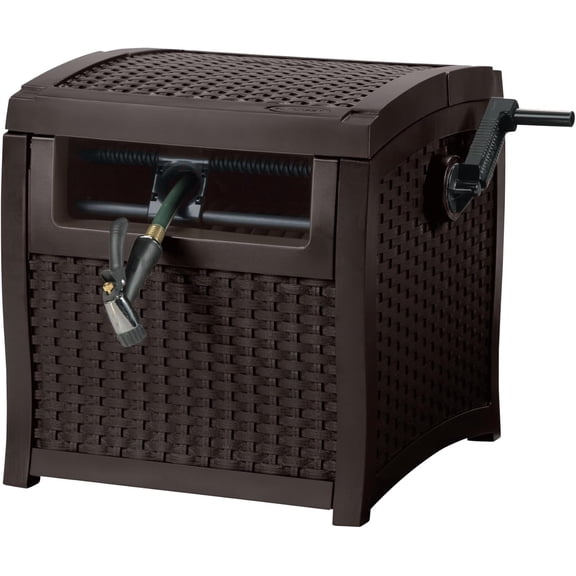 Hose Reel with Smart Trak Guide, Water-Tight Connection, Durable Resin Construction, 225' Capacity, Brown, Made in the USA