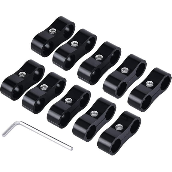 Hose Separator Clamp,Fuel Line Mounting Clamp Aluminum Black (8, AN8)