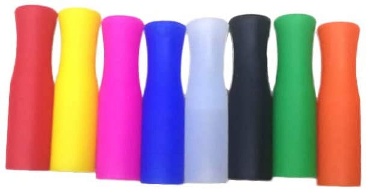  8PCS Silicone Straw Tips, Food Grade Rubber Metal