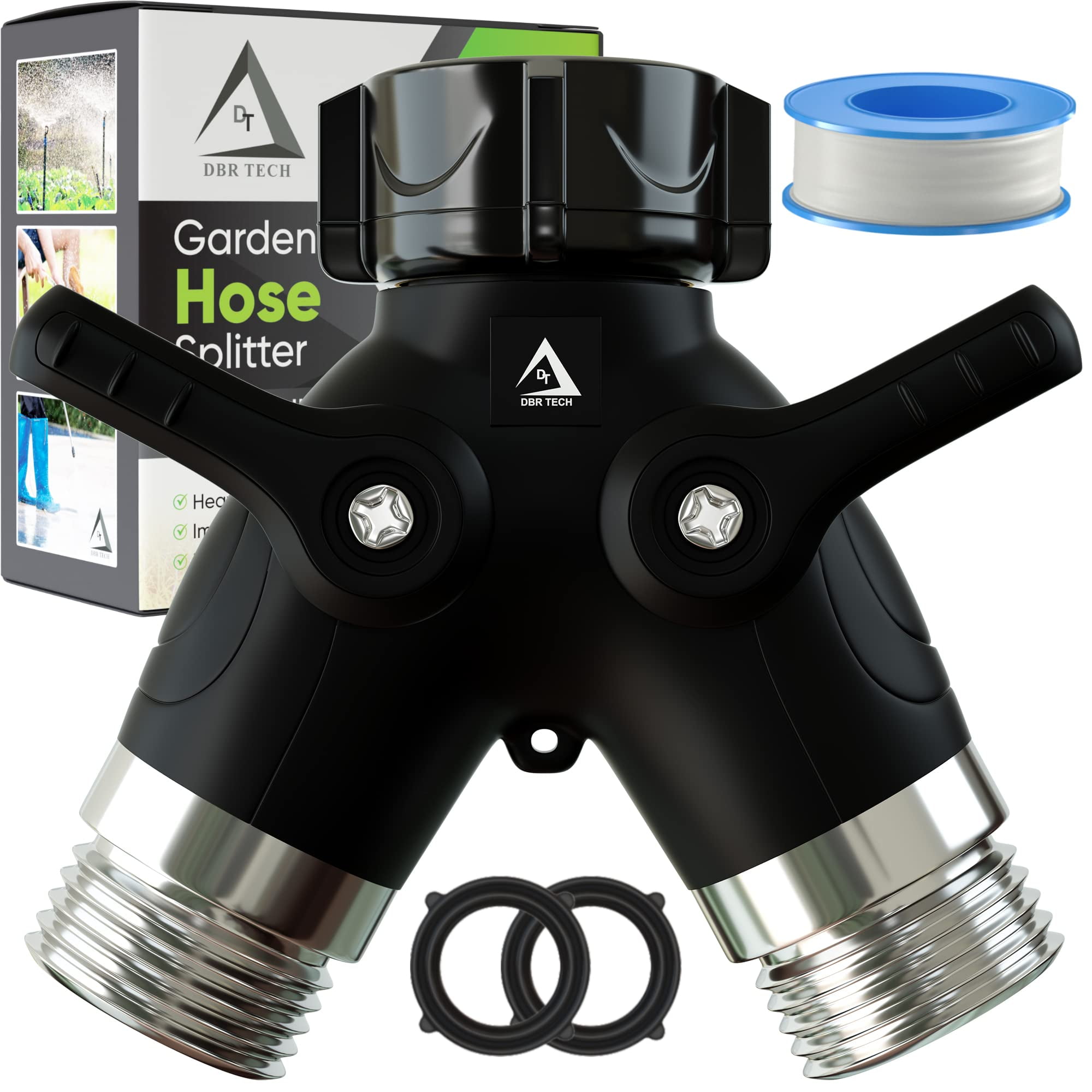 Hose Splitter 2 Way, EC36 Heavy Duty Metal Connector, Two Way Garden