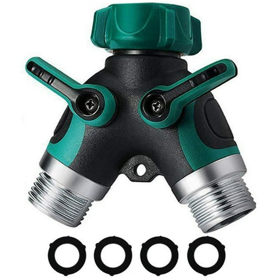 Hose Splitter, 2 Way Heavy Duty, Garden Faucet, Faucet Splitter, Hose y Splitter, Garden Hose y Splitter, Hose Splitter, All Metal, with Shut off Valve