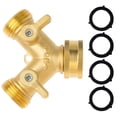 thumbnail image 1 of Hose Splitter 2 Way,Heavy Duty Garden Hose Splitter,Solid Brass Y Connector Hose Adapter,Water Hose Splitter with 4 Rubber Hose Washers, 1 of 12