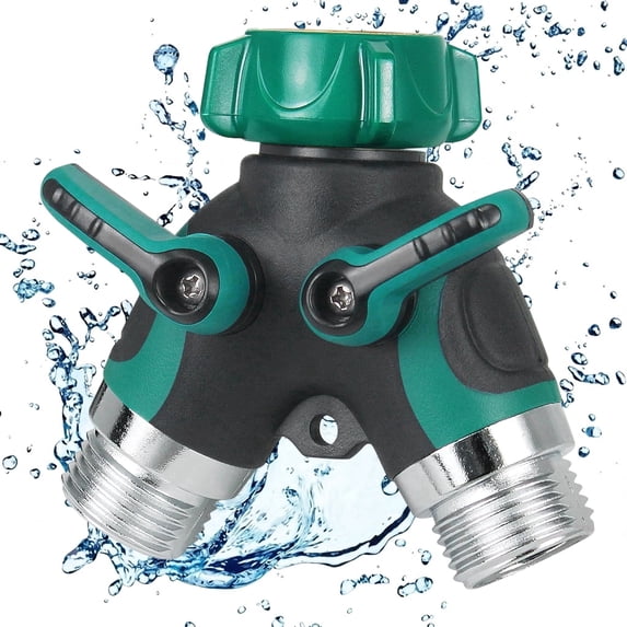 Hose Splitter 2 Way,Heavy Duty Garden Hose Splitters,Water Spigot Splitter,Y Connector Garden Hose Adapter,Hose Bib Splitter with Shut off Valve for Garden,Farm Watering