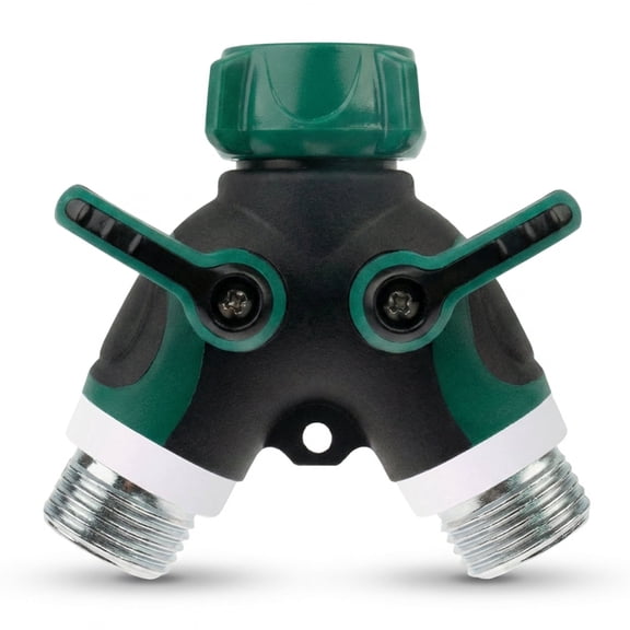 Hose Splitter 2 Way,Heavy Duty Garden Hose Splitters,Water Spigot Splitter,Y Connector Garden Hose Adapter,Hose Bib Splitter with Shut off Valve for Garden,Farm Watering