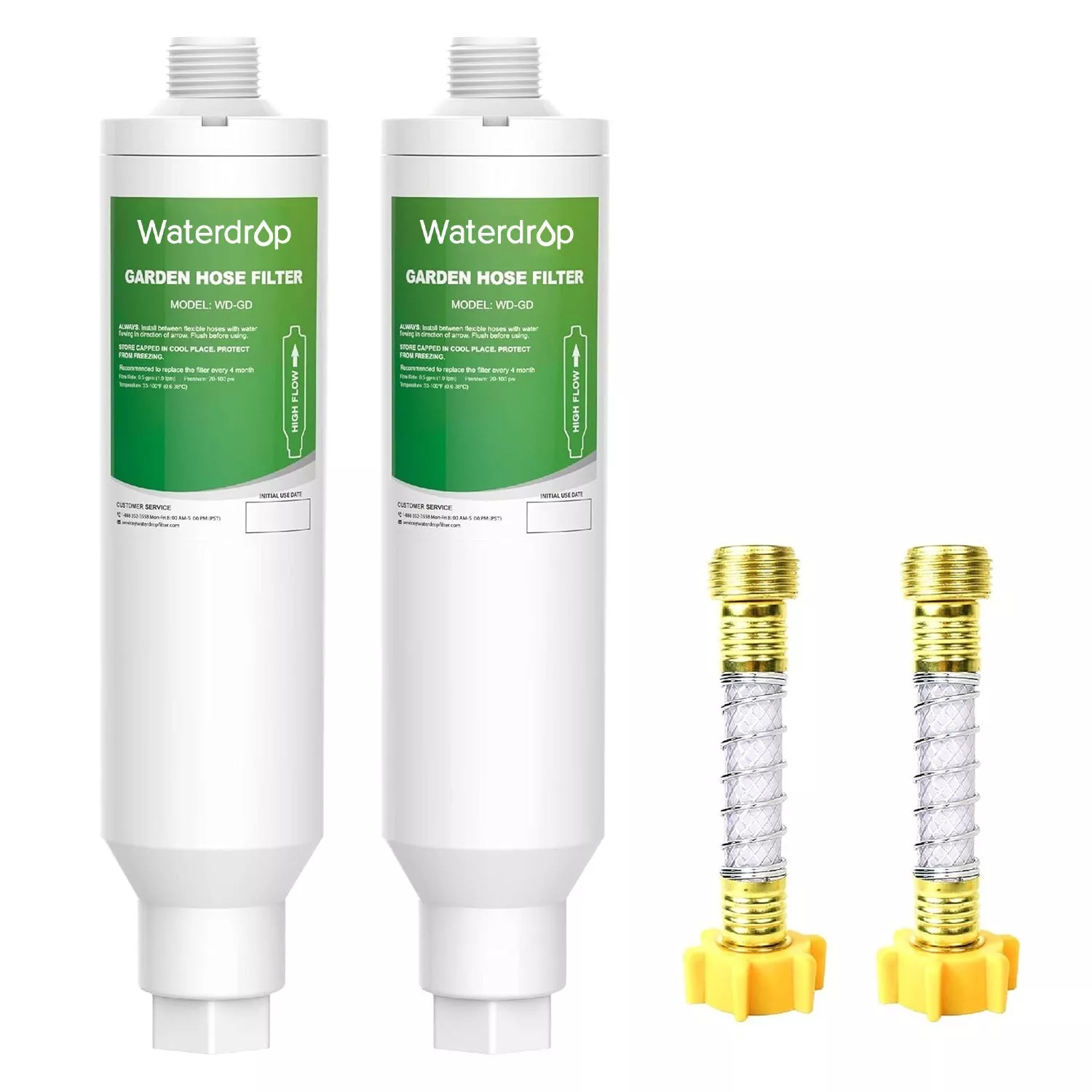 Hose Water Filter with Hose Protector, Reduces Chlorine,Odor (2 pack ...