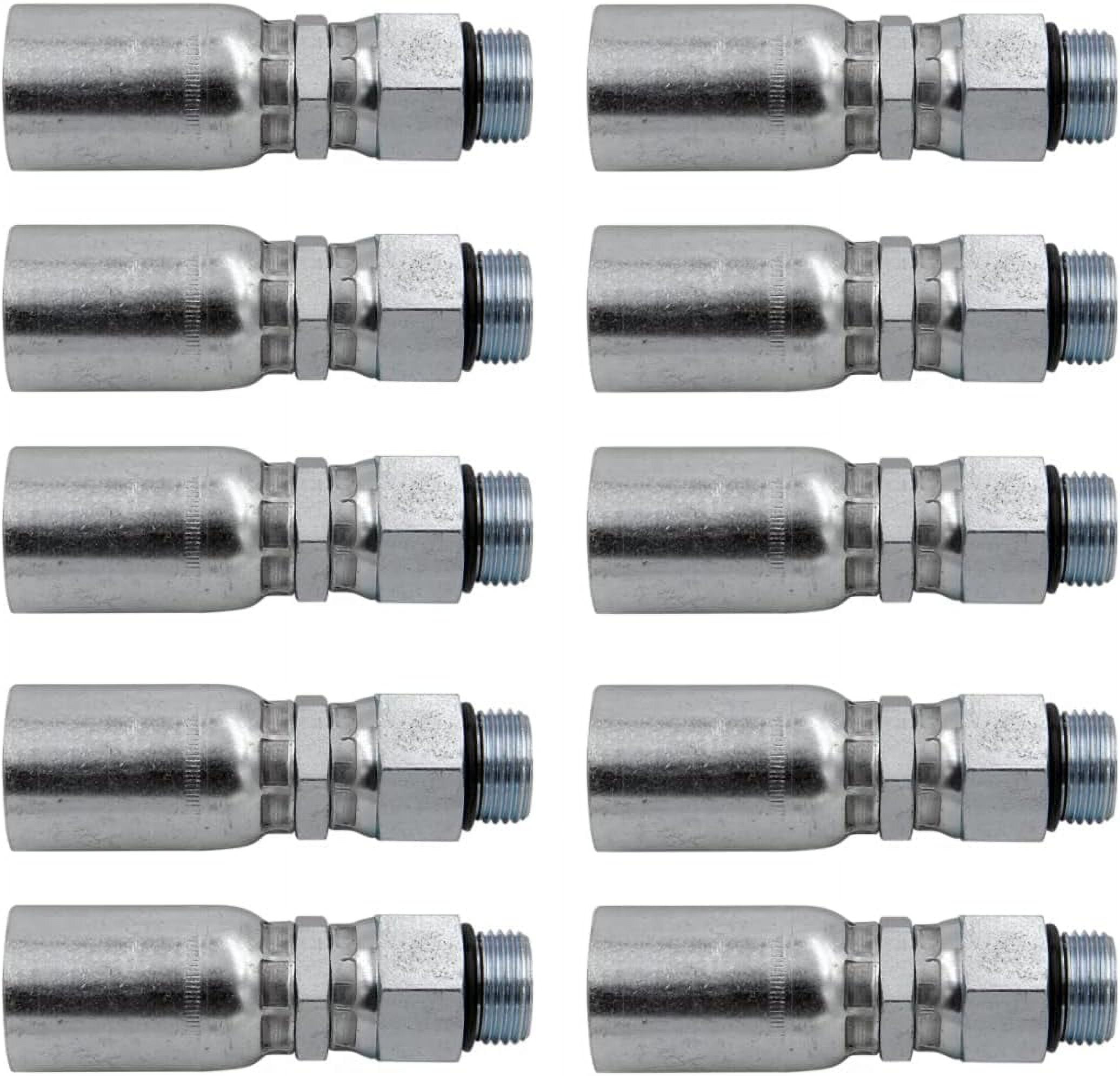 Hose X 6 SAE/ORB Male Swivel Hydraulic Hose End Crimp Fitting MBX06