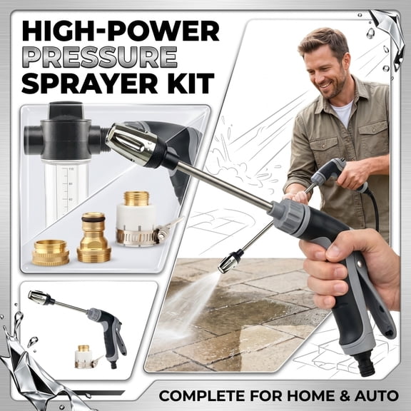 HoseHawk Pressure Washer, Hose Hawk Pro - Professional Water Pressure in a Compact Design, Multi Function High Pressure Hose Nozzle for Driveway Patio Deck Fence Car Siding