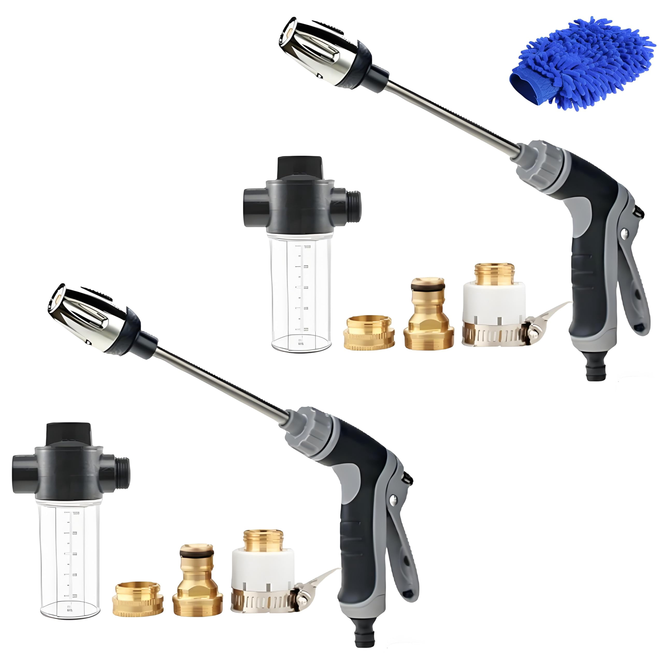 Hosehawk Pro Pressure Washer, Hose Hawk Compressor Hose Spray Nozzle Gun, 360° Rotating Compressor Hose Spray Nozzle with 3 Spray Modes & Foam Pot for Car Washing, Patios & Furniture
