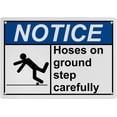 thumbnail image 1 of Hoses on Ground Watch Your Step Sign, Industrial Caution Sign 8"x12" UV Resistant for Indoor Outdoor Workplace, 1 of 7