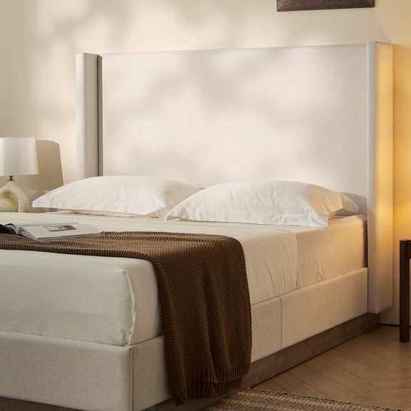 Hosford Upholstered Wingback King Platform Bed with 52.5