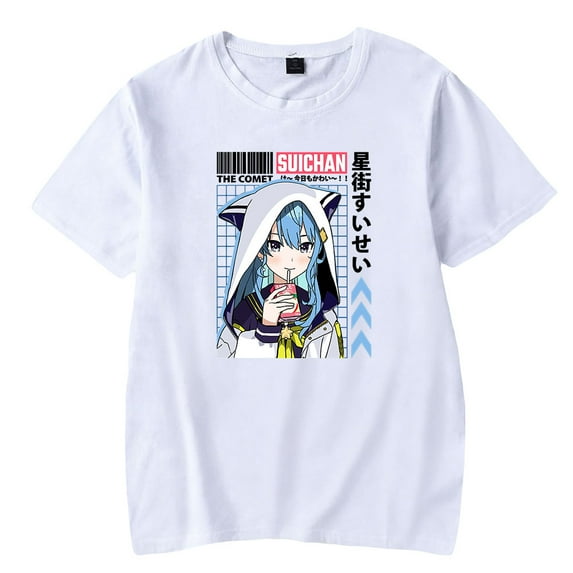 Hoshimachi Suisei merch vtuber tour T Shirt Short Sleeve crewneck tshirt men/women trendy Top