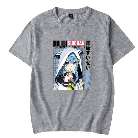 Hoshimachi Suisei merch vtuber tour T Shirt Short Sleeve crewneck  tshirt men/women trendy  Top