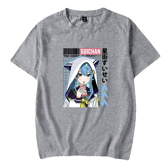 Hoshimachi Suisei merch vtuber tour T Shirt Short Sleeve crewneck tshirt men/women trendy Top
