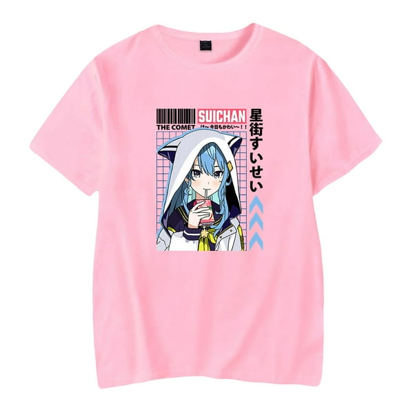Hoshimachi Suisei merch vtuber tour T Shirt Short Sleeve crewneck tshirt men/women trendy Top