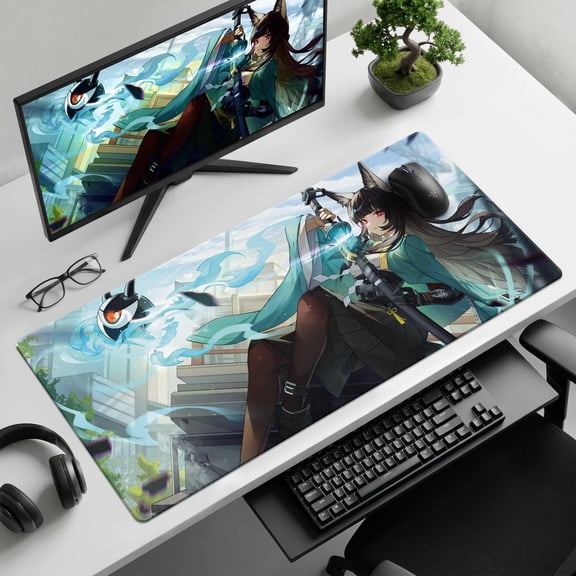 Hoshimi Miyabi Fan Art Deskmat, Anime Gaming Mouse Pad for Anime Lovers, Non-Slip Rubber Base - 80x30
