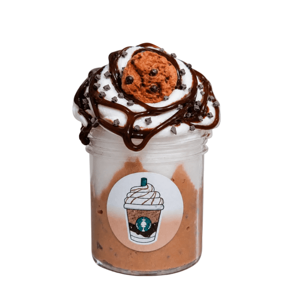Hoshimi Slimes Cookie Frappe Slime - Butter Slime with Clay Cap & Chocolate Drizzle 7oz