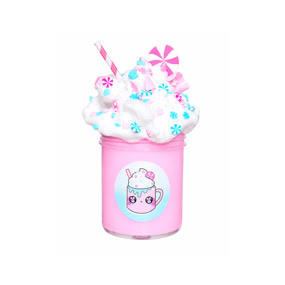 Hoshimi Slimes Pink Hot Cocoa Slime - Butter Cloud Slime with Whip & Toppings 6oz