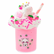 Hoshimi Slimes Strawberry Milk Shake Slime - Butter Slime with Clay, Charms & Straw 6oz