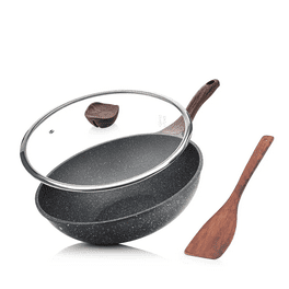 Skillet Frying Pan Nonstick 12 Inch WOODSTONE Natural Elements Premium  Cookware