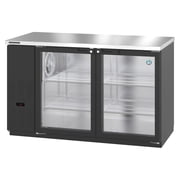 Hoshizaki BB59-G Refrigerator, Two Section, Black Vinyl Back Bar Back Bar, Glass Doors