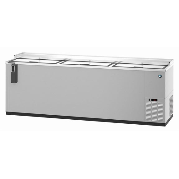 Hoshizaki CC95-S Refrigerator, Three Section, Stainless Steel Back Bar Bottle Cooler, Slide Top Doors