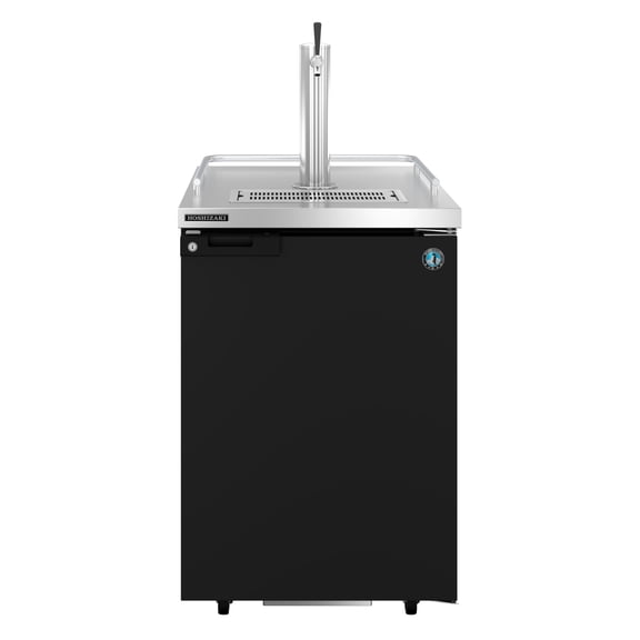Hoshizaki DD24 Refrigerator, Single Section, Black Vinyl Back Bar Direct Draw, Solid Door