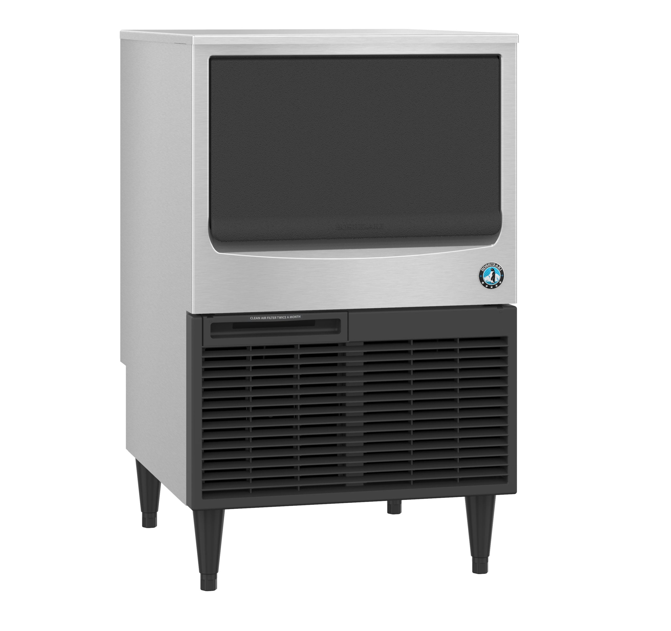Hoshizaki KM-161BWJ, Crescent Cuber Ice Maker, Water-cooled, Built in Storage Bin