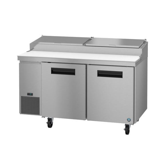 Hoshizaki PR60B Refrigerator, Two Section Pizza Prep Table, Stainless Doors