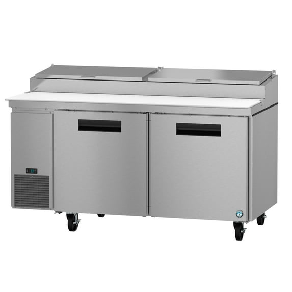 Hoshizaki PR67A Refrigerator, Two Section Pizza Prep Table, Stainless Doors