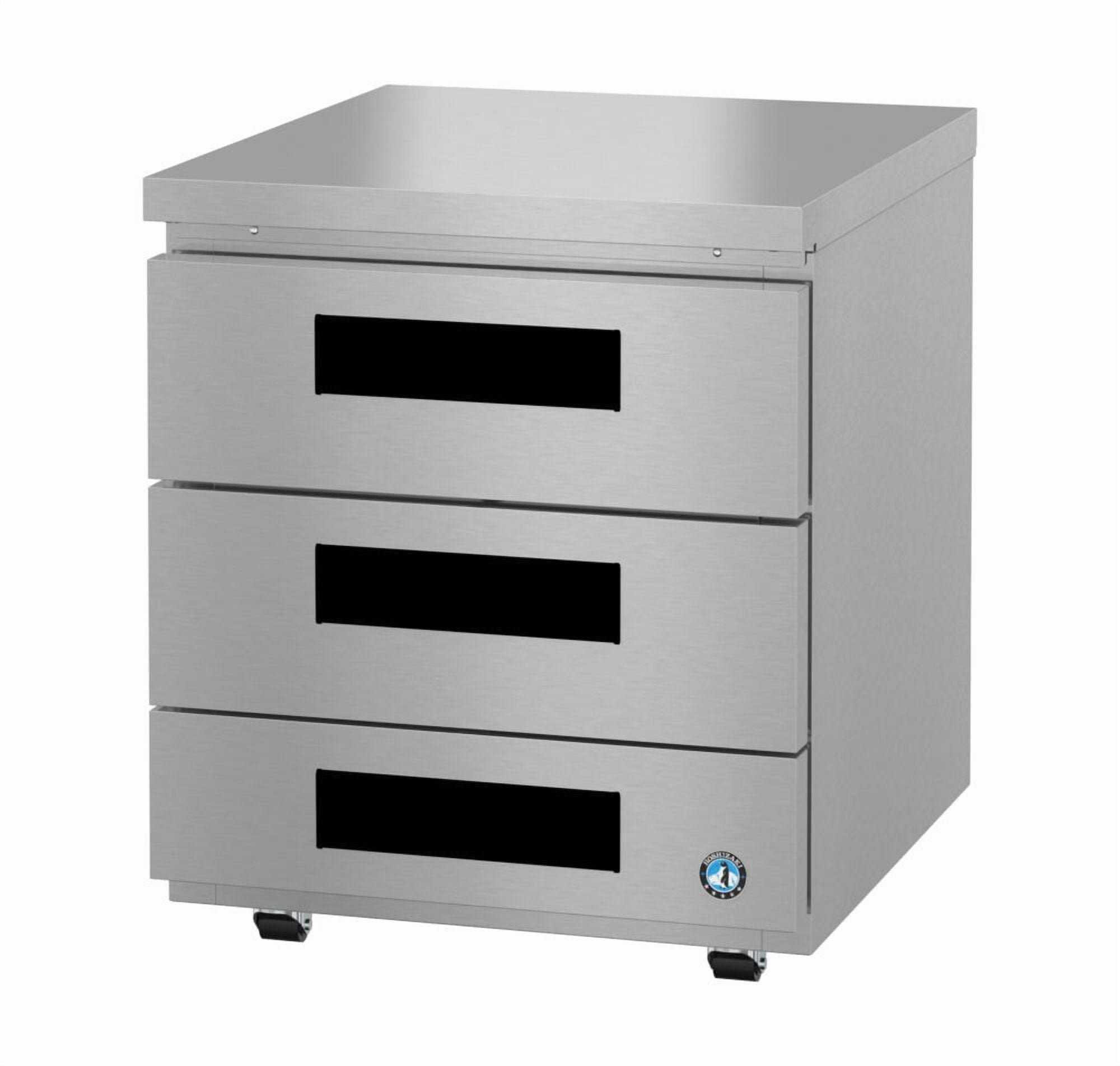 Hoshizaki UR27B-LPD3 Low Profile Refrigerator, Single Section Undercounter, Stainless Drawers