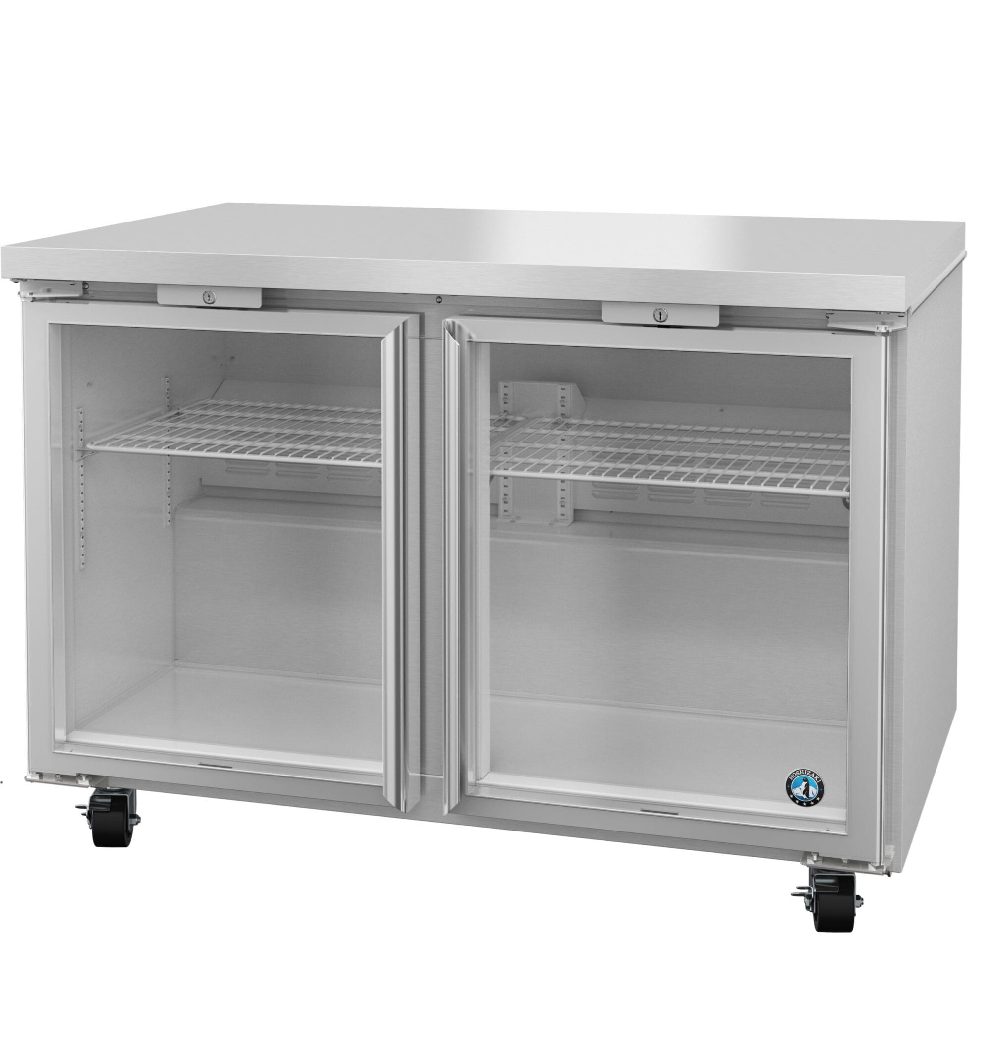 Hoshizaki UR48B-GLP01 Low Profile Refrigerator, Two Section Undercounter, Full Glass Door