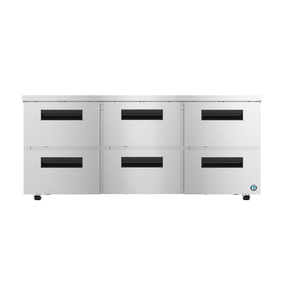 Hoshizaki UR72B-LPD6 Low Profile Refrigerator, Three Section Undercounter, Stainless Drawers