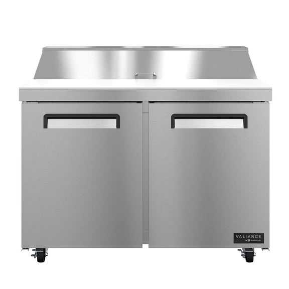 Hoshizaki VSR48A-12 Refrigerator, Two Section Sandwich Prep Table, Stainless Doors