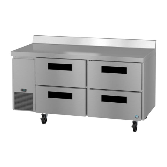 Hoshizaki WLR67B-D4 Side Mount Refrigerator, Two Section Worktop, Stainless Drawers