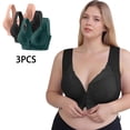 thumbnail image 1 of Hoshose 3PC Women's Push Up Bra Full Coverage Front Closure Lace Bra with Support and Back, 1 of 9