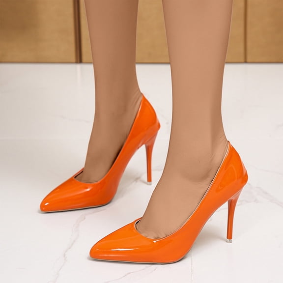 Hoshose Fashion Casual Womens Stiletto Shoes Pointy Toe Shallow Mouth Breathable Slip on Dressy Shoes for Women Soft Soled