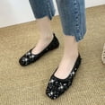 thumbnail image 1 of Hoshose Flat Women's Shoes Sequin Large Size Flat Pointed Toe Shallow Mouth Casual moccasin-gommino, 1 of 3