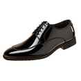thumbnail image 1 of Wensltd Mens Dress Shoes Modern Classic Formal Business Wedding Work Black Leather Shoes Men, 1 of 2