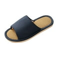 thumbnail image 1 of Wensltd Mens Sandals Black Summer Open Toe Slides Soft Comfy Beach Home Slippers, 1 of 2