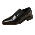 thumbnail image 1 of Hoshose Mens Shoes Black Soft Solid Color Simple Comfortable Work Dress Shoes Men, 1 of 2