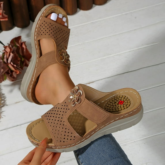 Hoshose Orthopedic Sandals for Women Open Toe Wide Width Beach Sandals