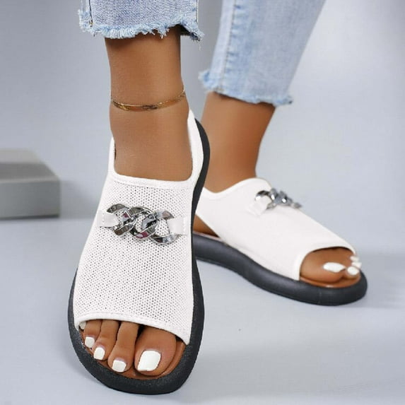 Hoshose Platform Sandals Women with Soft Cushioned Footbed Open Toe Slip On Slippers for Summer