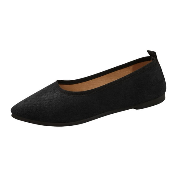 Wensltd Shallow Mouth Flats for Women Casual Breathable Solid Color Pointed Toe Work Office Shoes