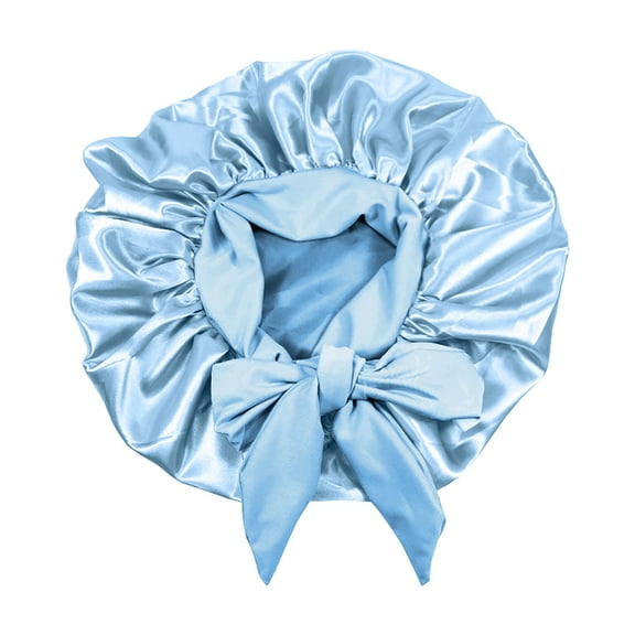 Hoshose Silk Hair Bonnets for Sleeping Elastic Wide Band Satin Hair Wrap Bonnets for Sleeping Black Women Men Silk Satin Bonnets for Sleeping