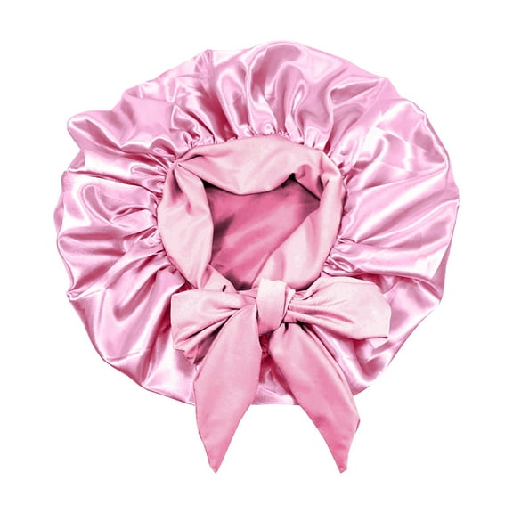 Hoshose Silk Hair Bonnets for Sleeping Elastic Wide Band Satin Hair Wrap Bonnets for Sleeping Black Women Men Silk Satin Bonnets for Sleeping